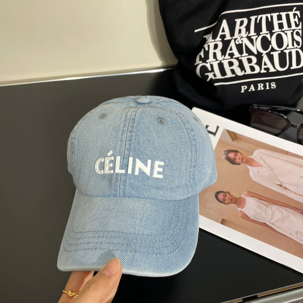 Celine Denim Baseball Cap Light Blue in Cotton 197831