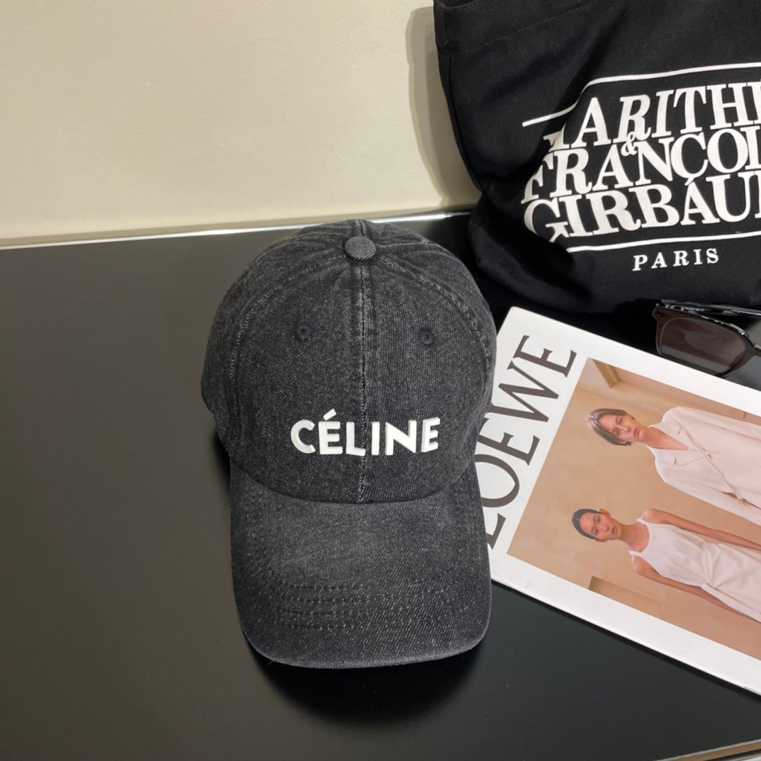 Celine Denim Baseball Cap Black in Cotton 197830