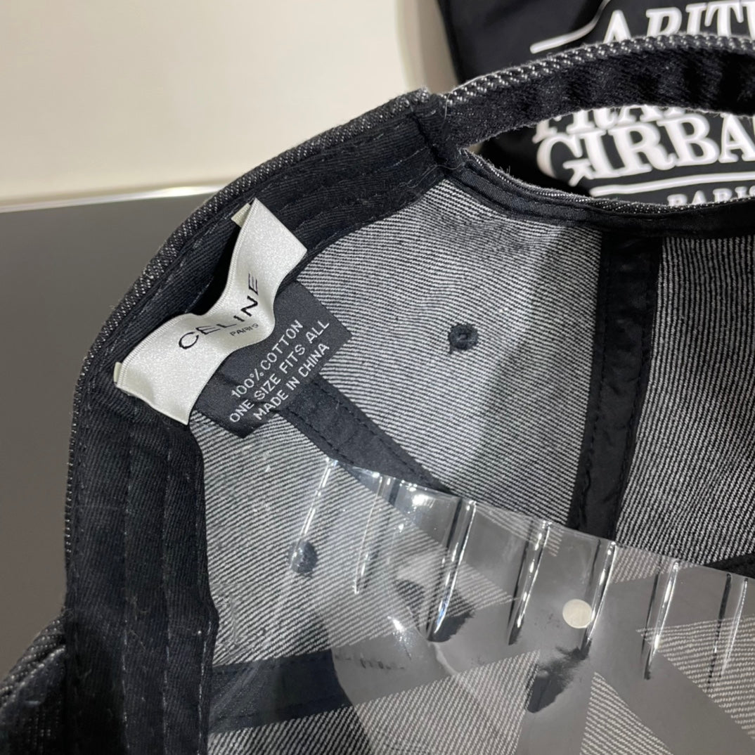 Celine Denim Baseball Cap Black in Cotton 197830
