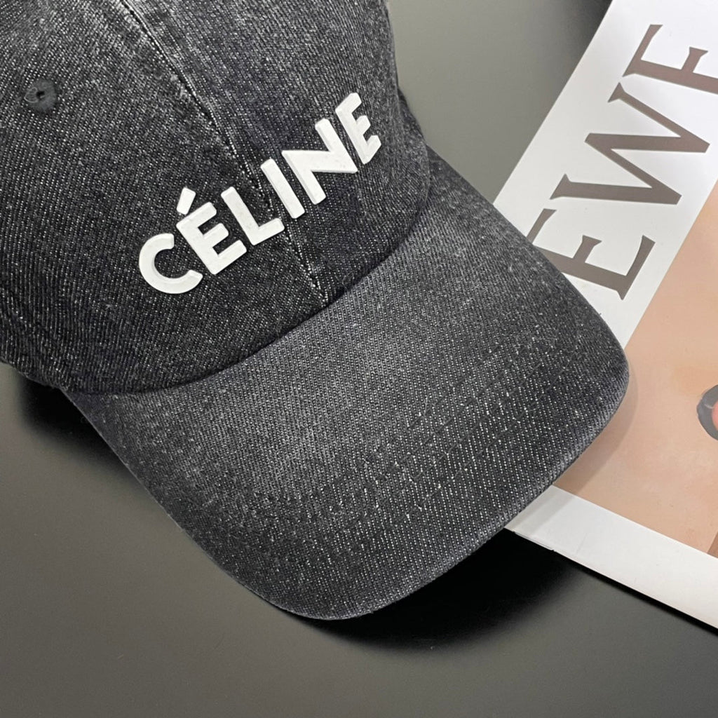 Celine Denim Baseball Cap Black in Cotton 197830