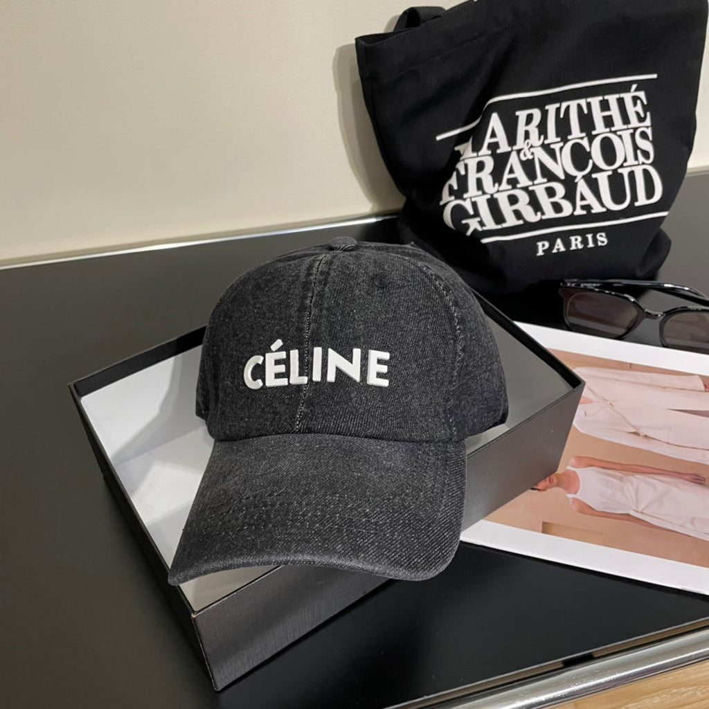 Celine Denim Baseball Cap Black in Cotton 197830