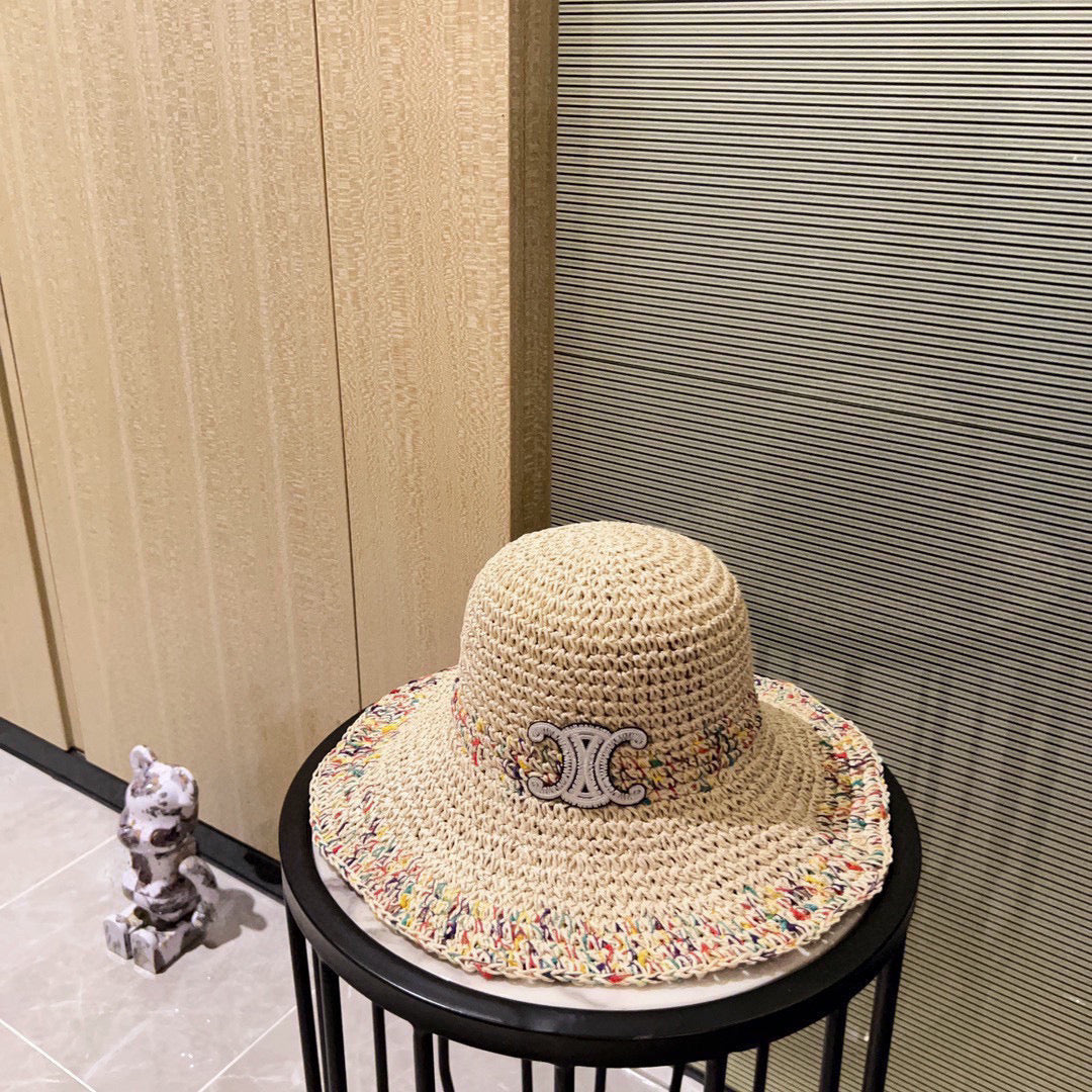 Celine Fisherman's Hat Beige in Straw 197689