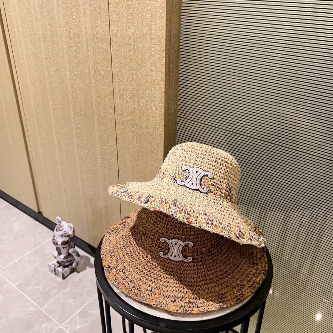 Celine Fisherman's Hat Beige in Straw 197689