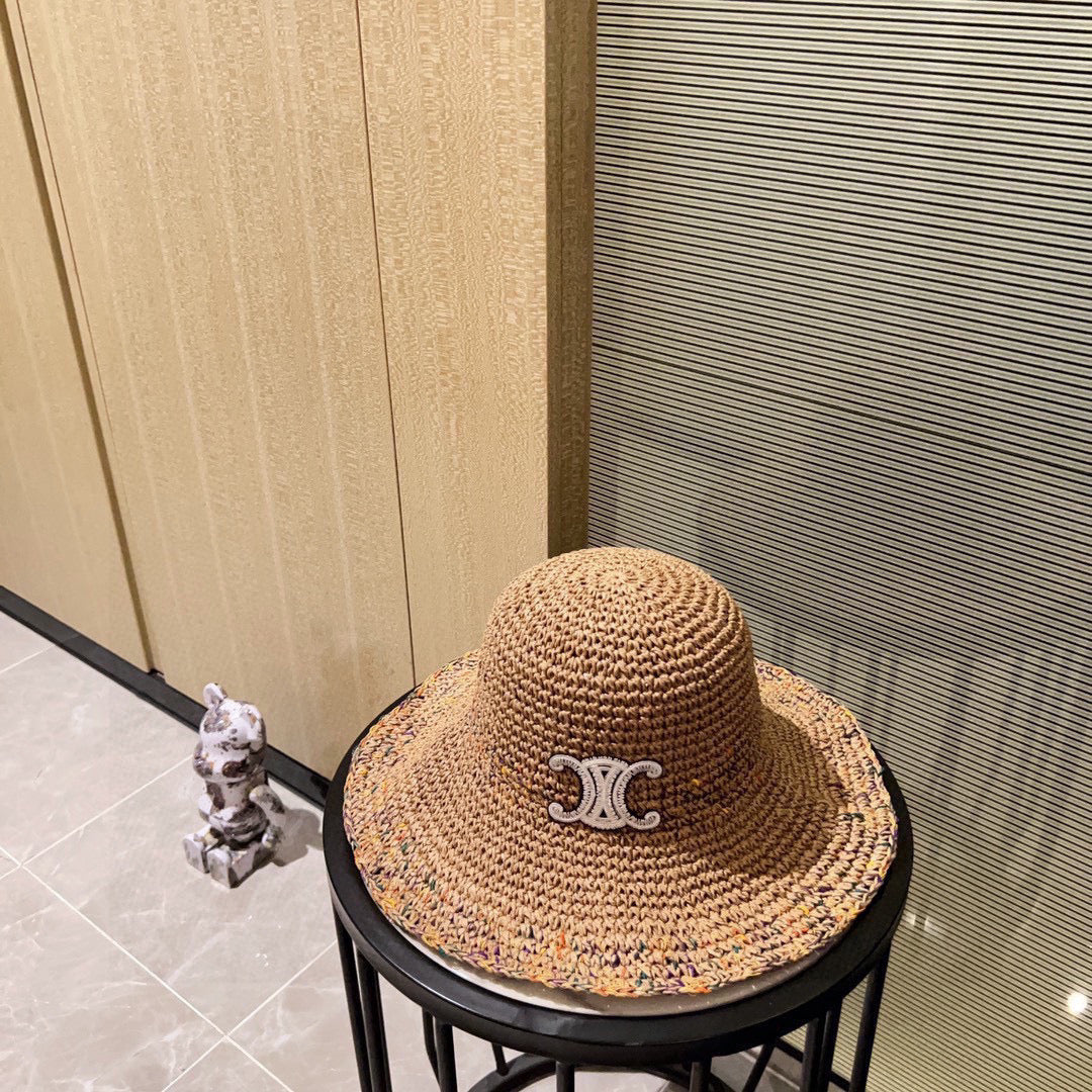 Celine Fisherman's Hat Brown in Straw 197688