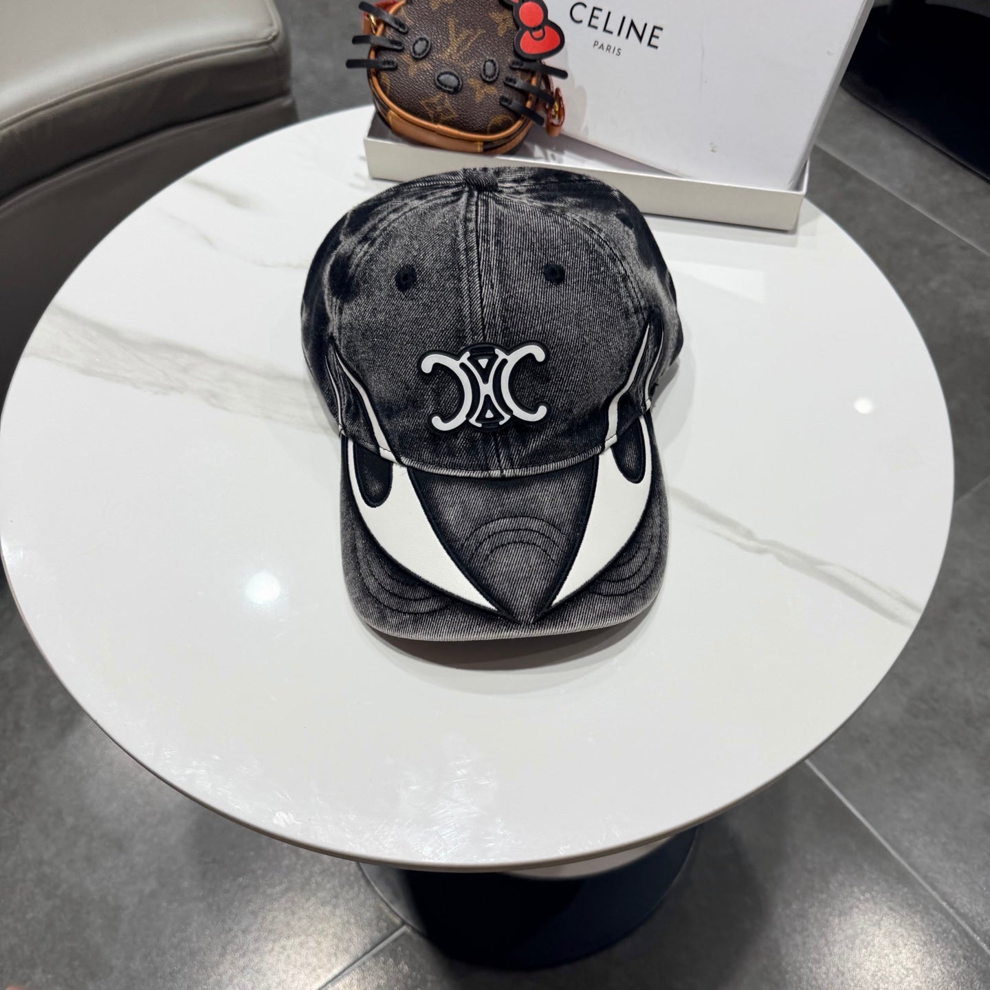 Celine Casual Trendy Baseball Cap Black in Cotton 197667