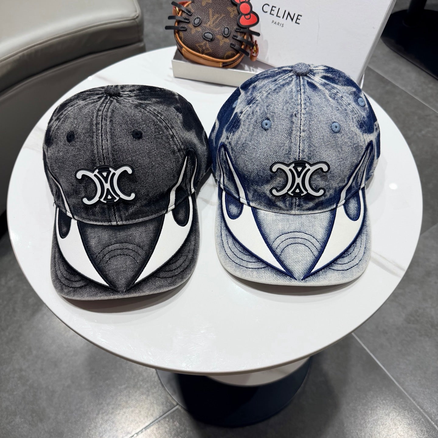 Celine Casual Trendy Baseball Cap Black in Cotton 197667