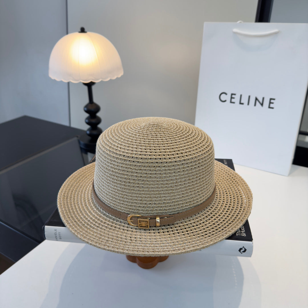 Celine Fedora Hat Beige in Straw 197602