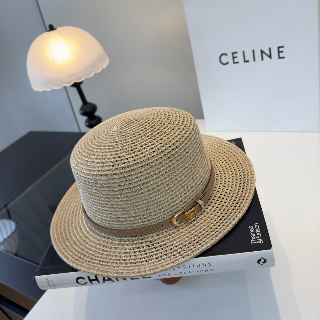 Celine Fedora Hat Beige in Straw 197602