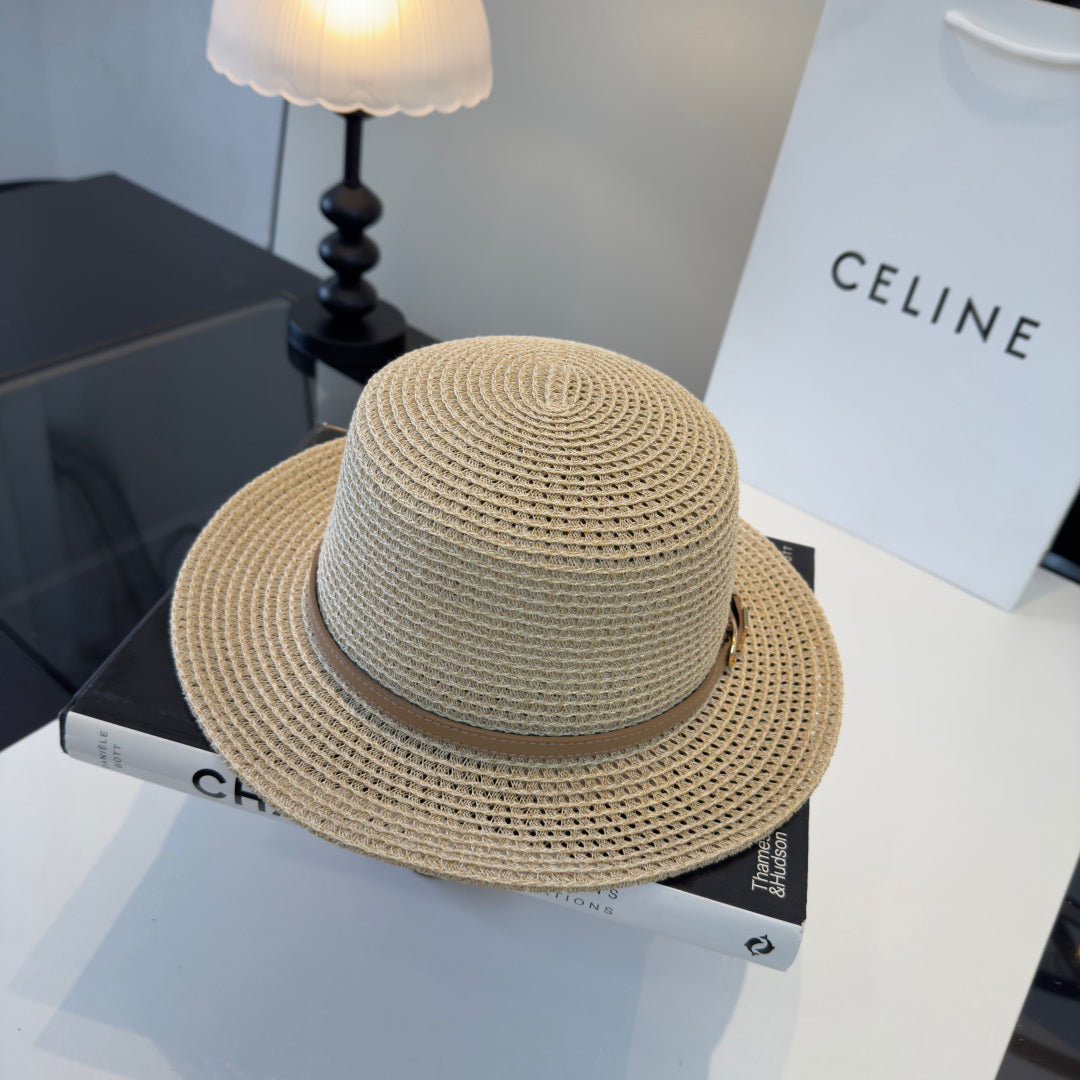 Celine Fedora Hat Beige in Straw 197602