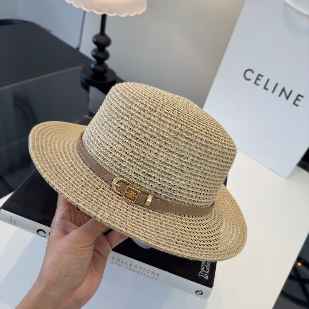 Celine Fedora Hat Beige in Straw 197602