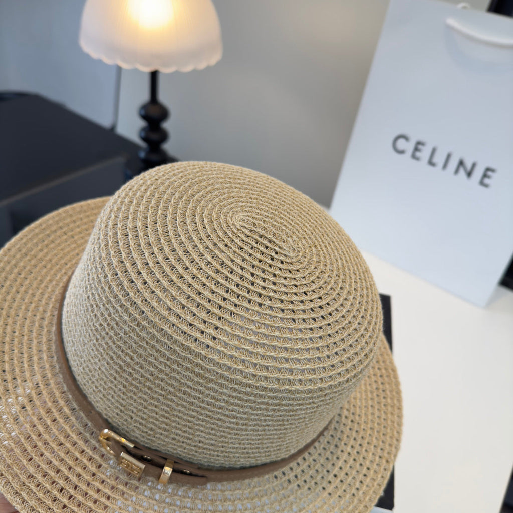 Celine Fedora Hat Beige in Straw 197602