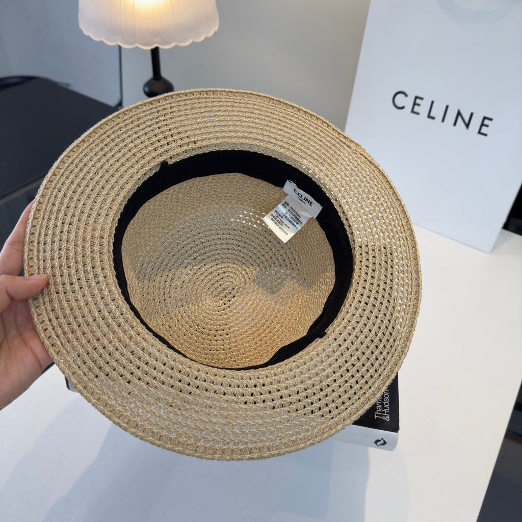 Celine Fedora Hat Beige in Straw 197602