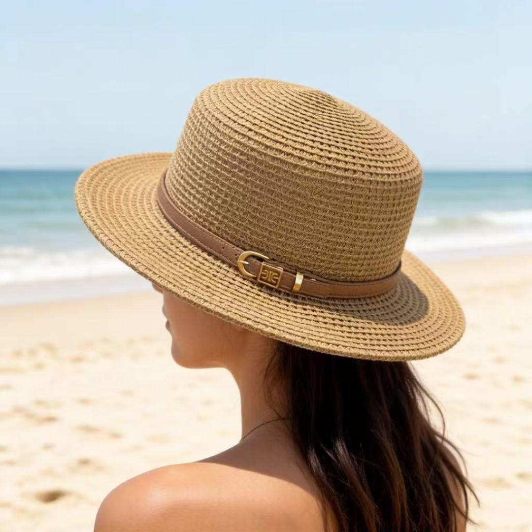Celine Fedora Hat Camel in Straw 197600