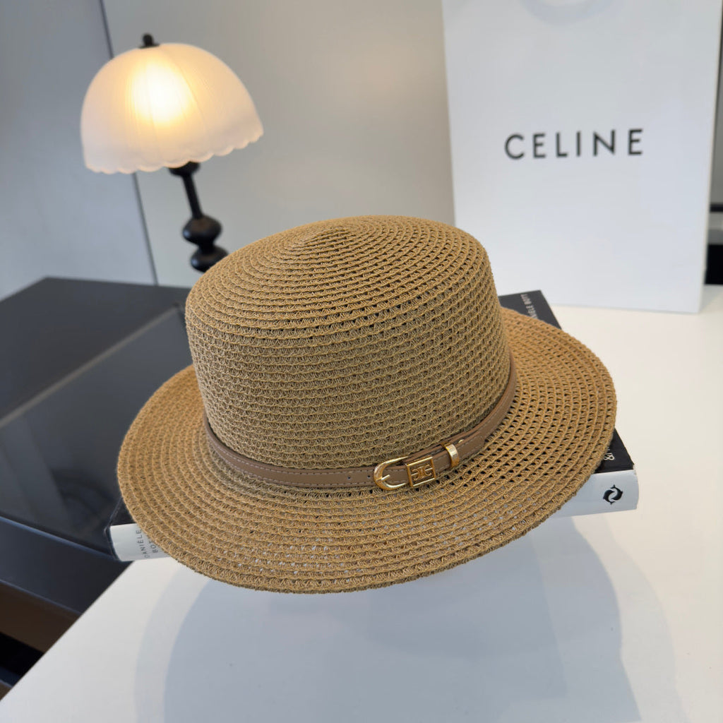 Celine Fedora Hat Camel in Straw 197600