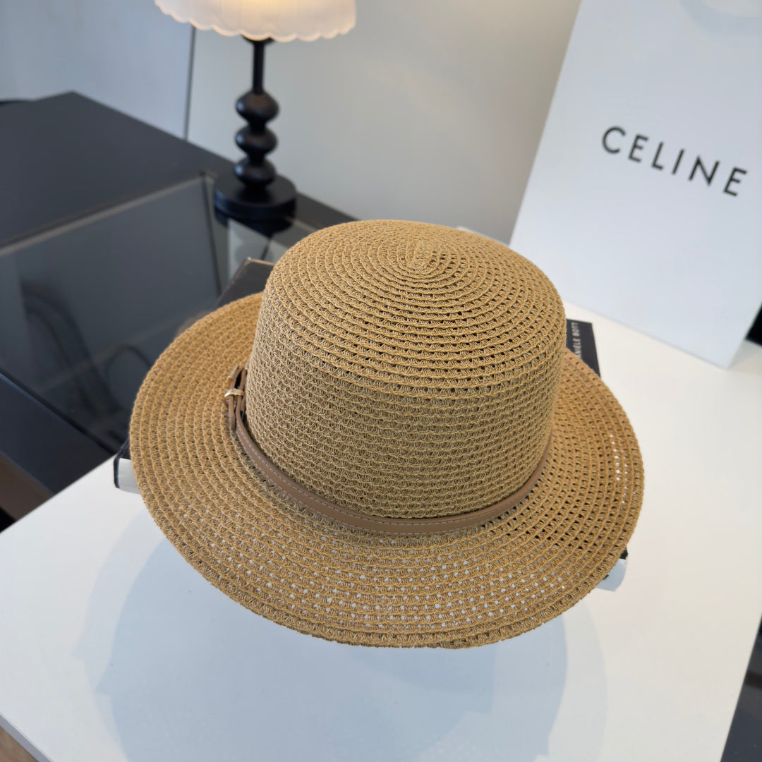 Celine Fedora Hat Camel in Straw 197600