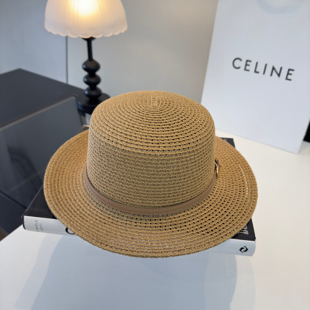 Celine Fedora Hat Camel in Straw 197600