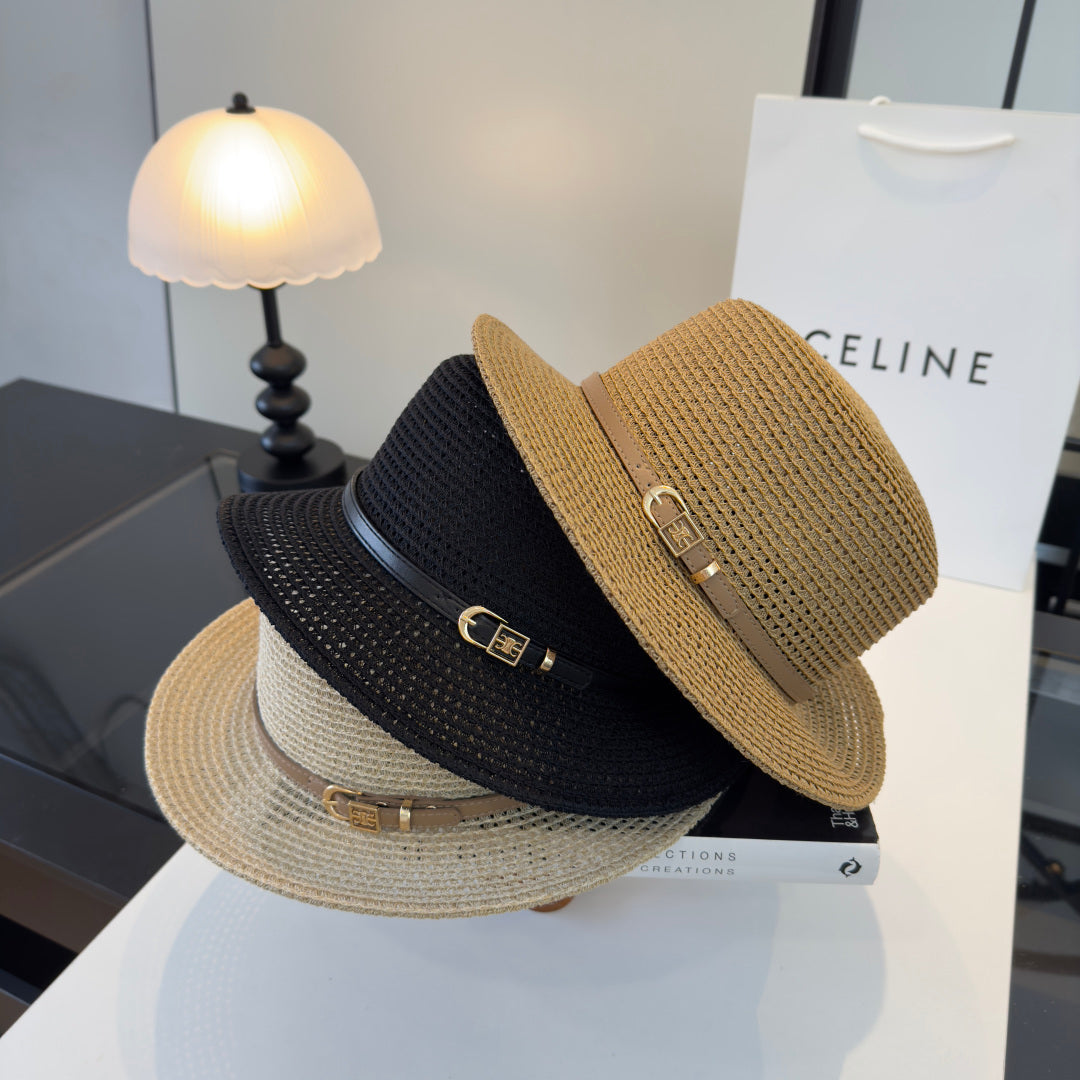 Celine Fedora Hat Camel in Straw 197600
