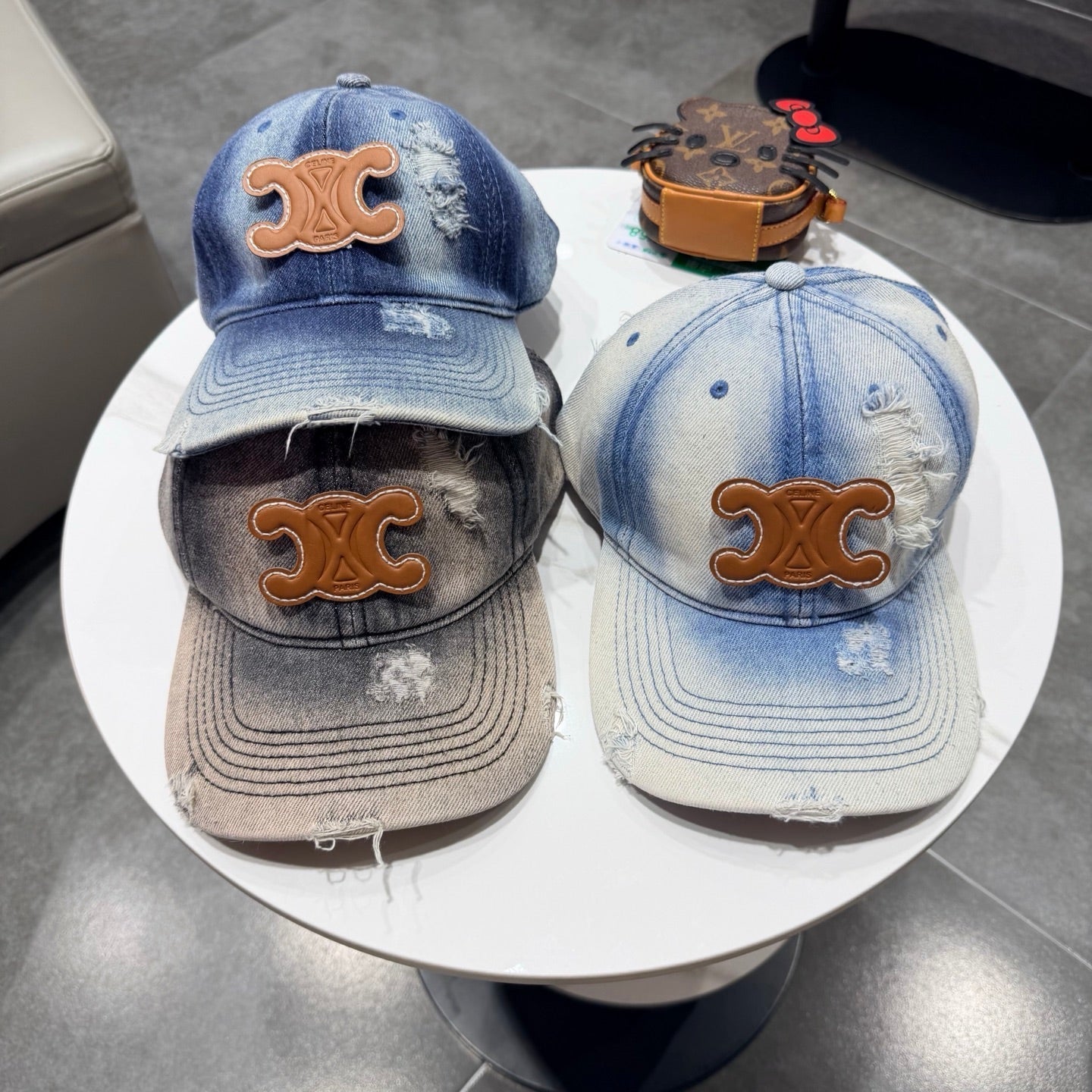 Celine Baseball Cap Blue in Denim 189804
