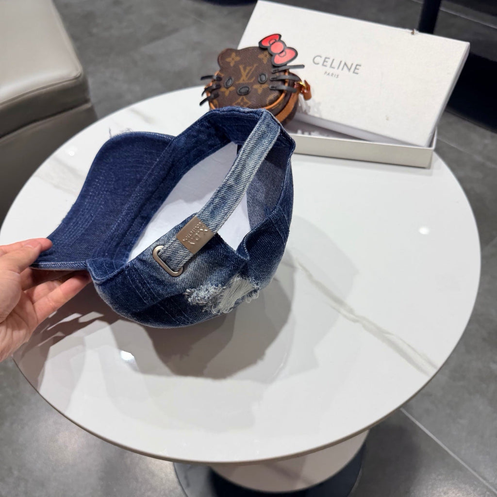Celine Baseball Cap Blue in Denim 189804