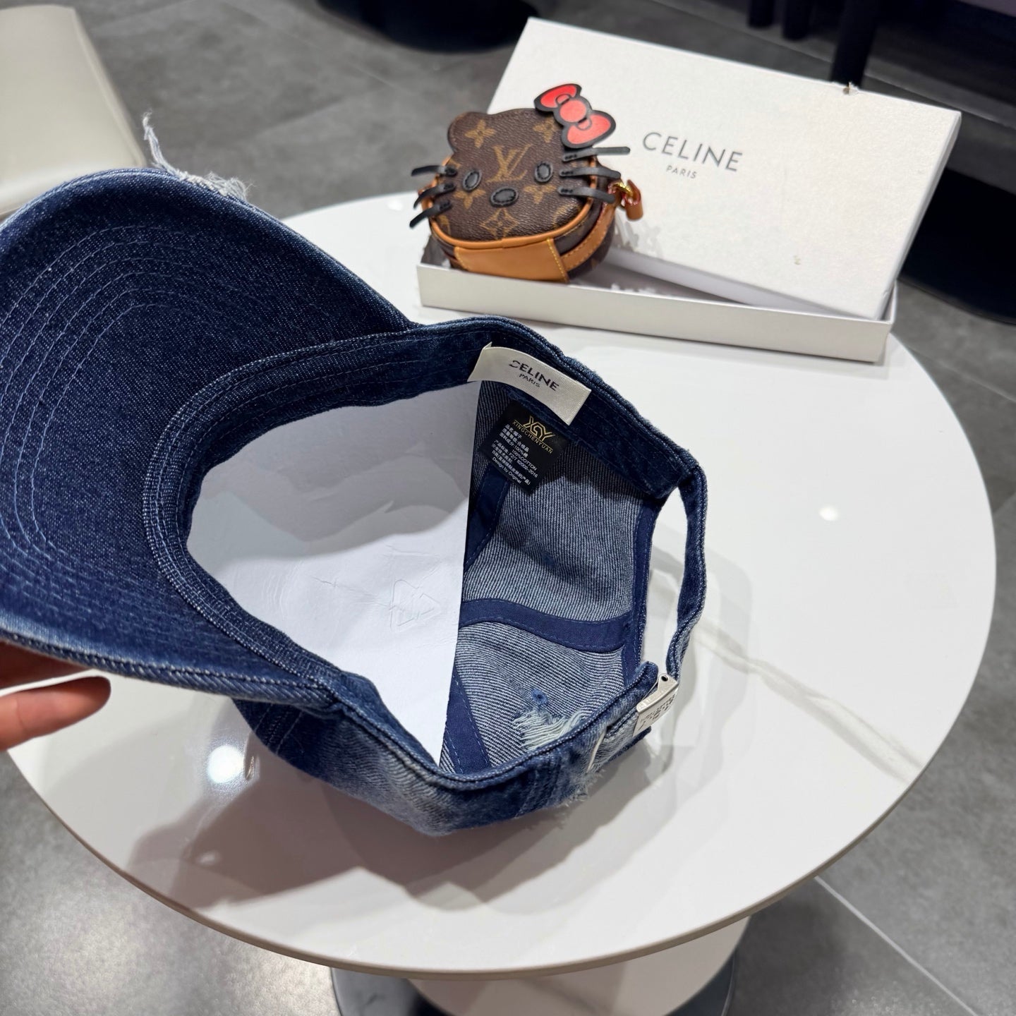 Celine Baseball Cap Blue in Denim 189804