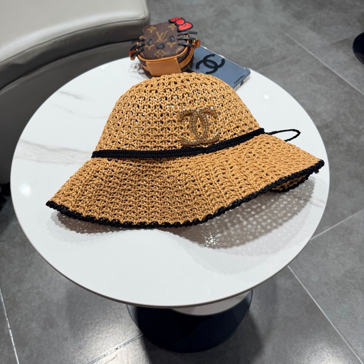 Chanel Fisherman's Hat Camel in Straw 201672