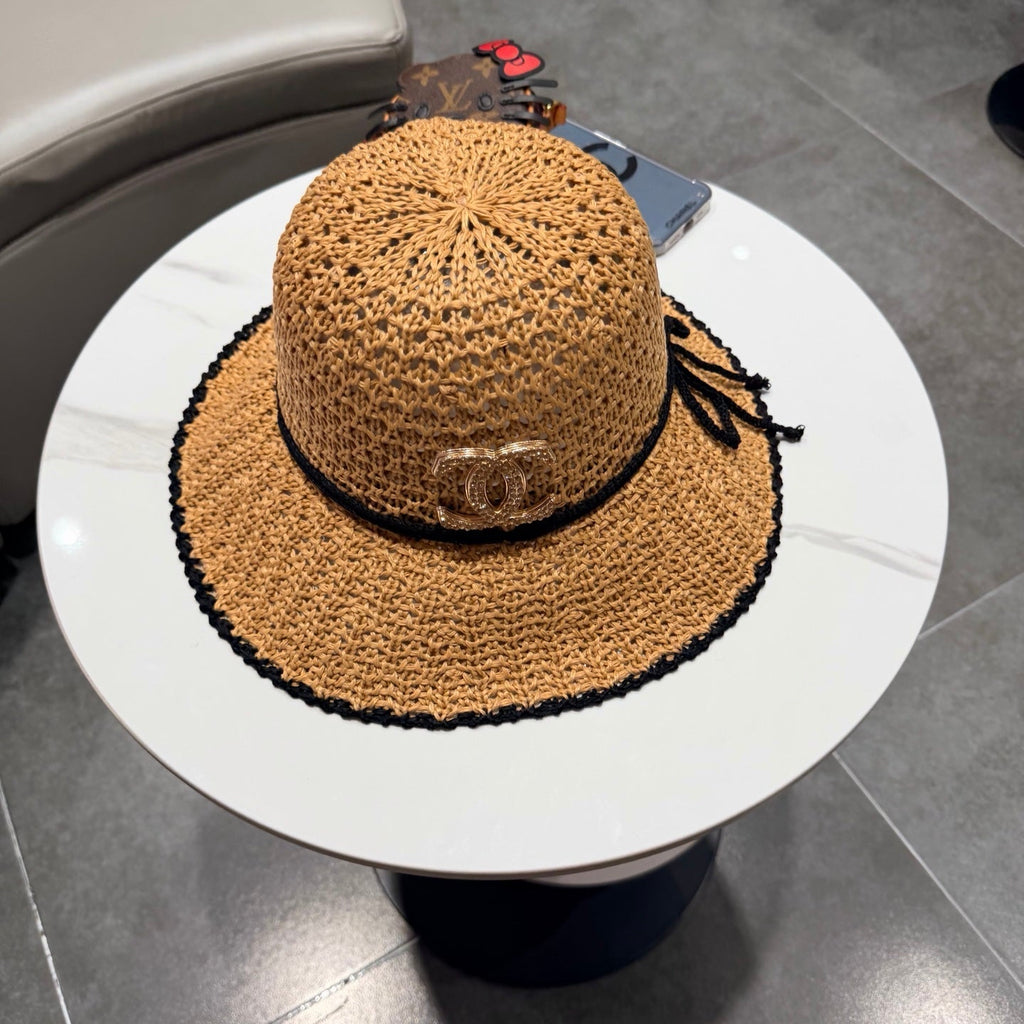 Chanel Fisherman's Hat Camel in Straw 201672