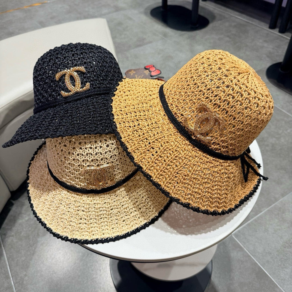 Chanel Fisherman's Hat Camel in Straw 201672