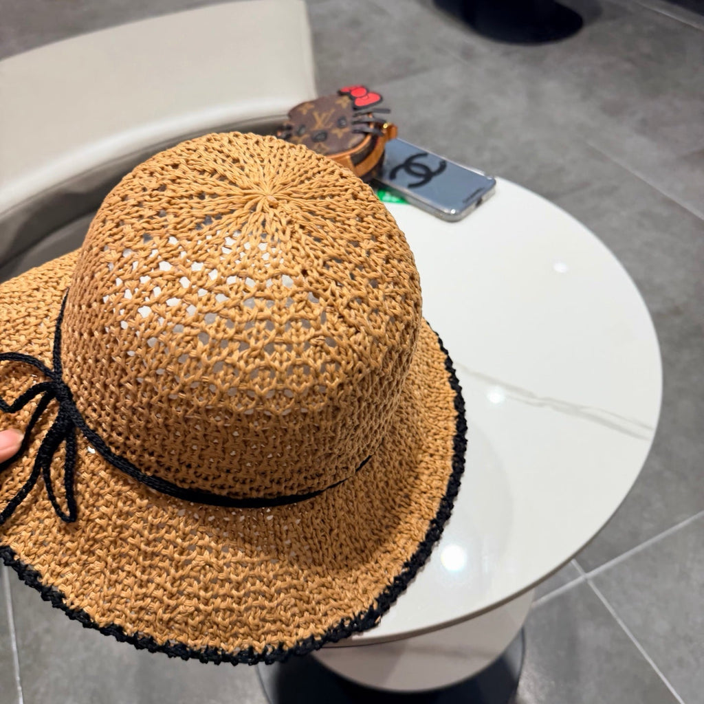 Chanel Fisherman's Hat Camel in Straw 201672