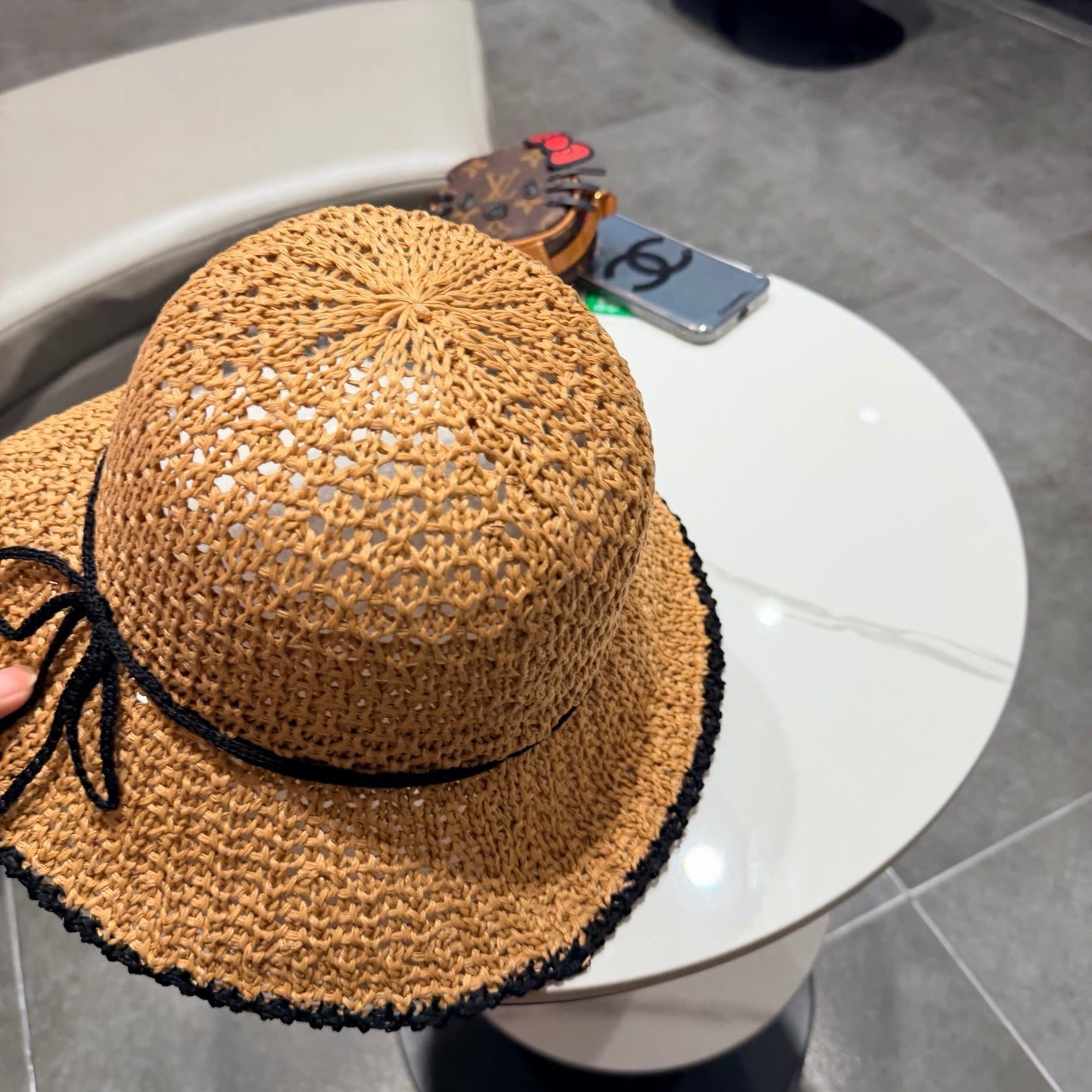 Chanel Fisherman's Hat Camel in Straw 201672