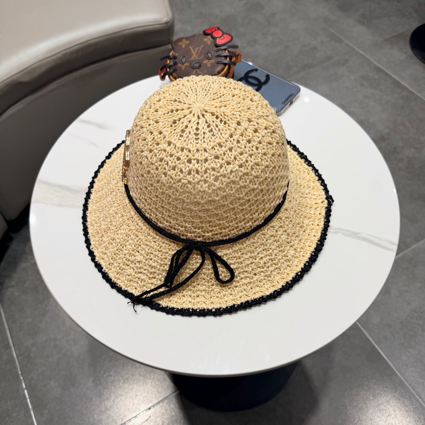 Chanel Fisherman's Hat Beige in Straw 201671