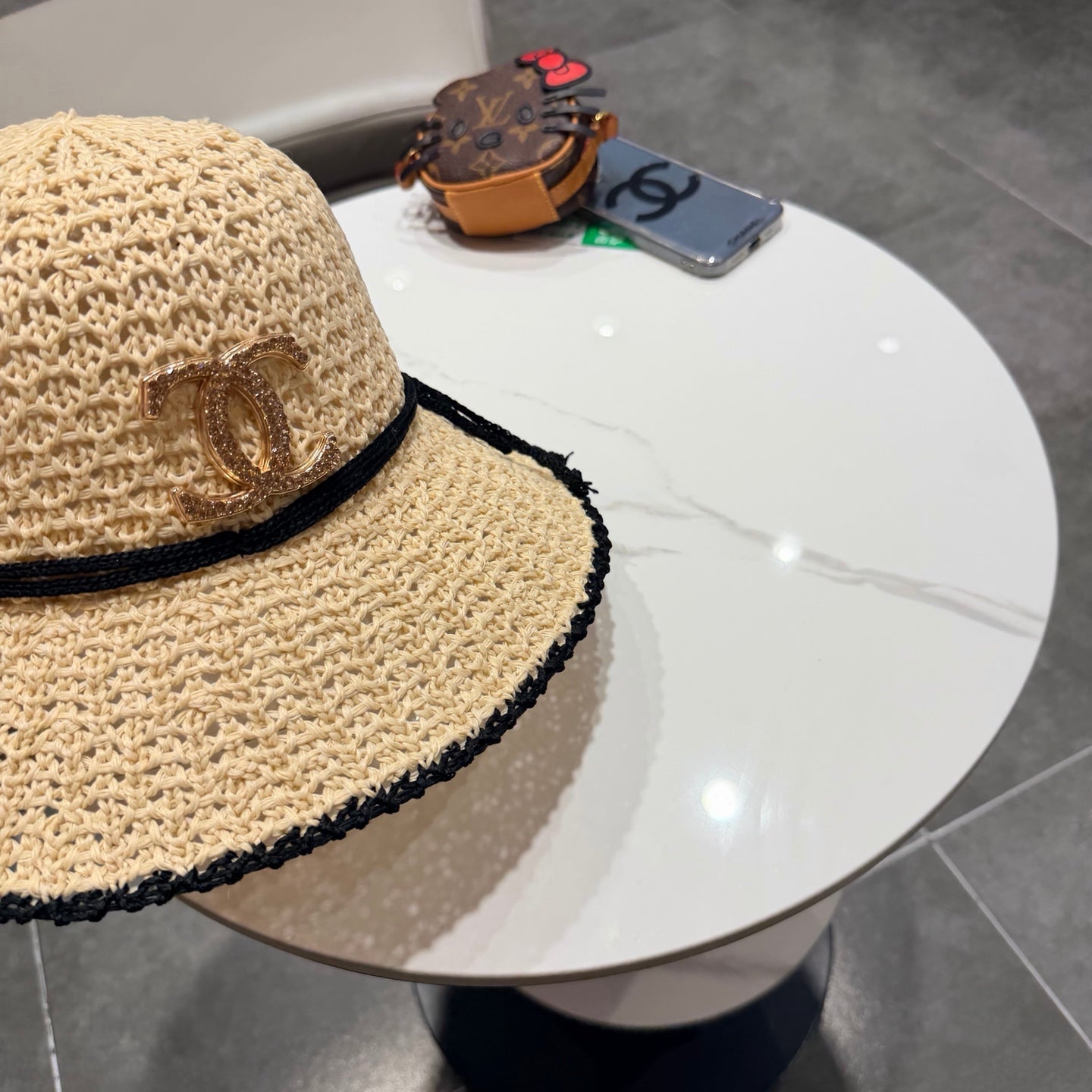 Chanel Fisherman's Hat Beige in Straw 201671
