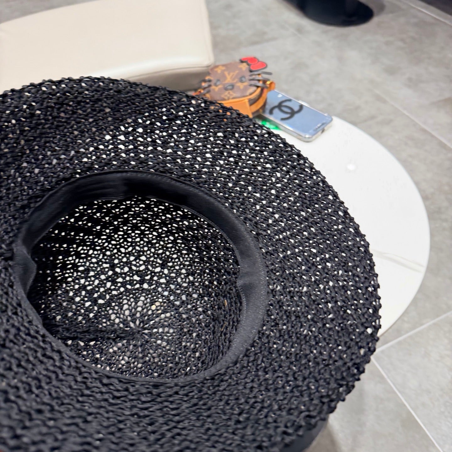 Chanel Fisherman's Hat Black in Straw 201673