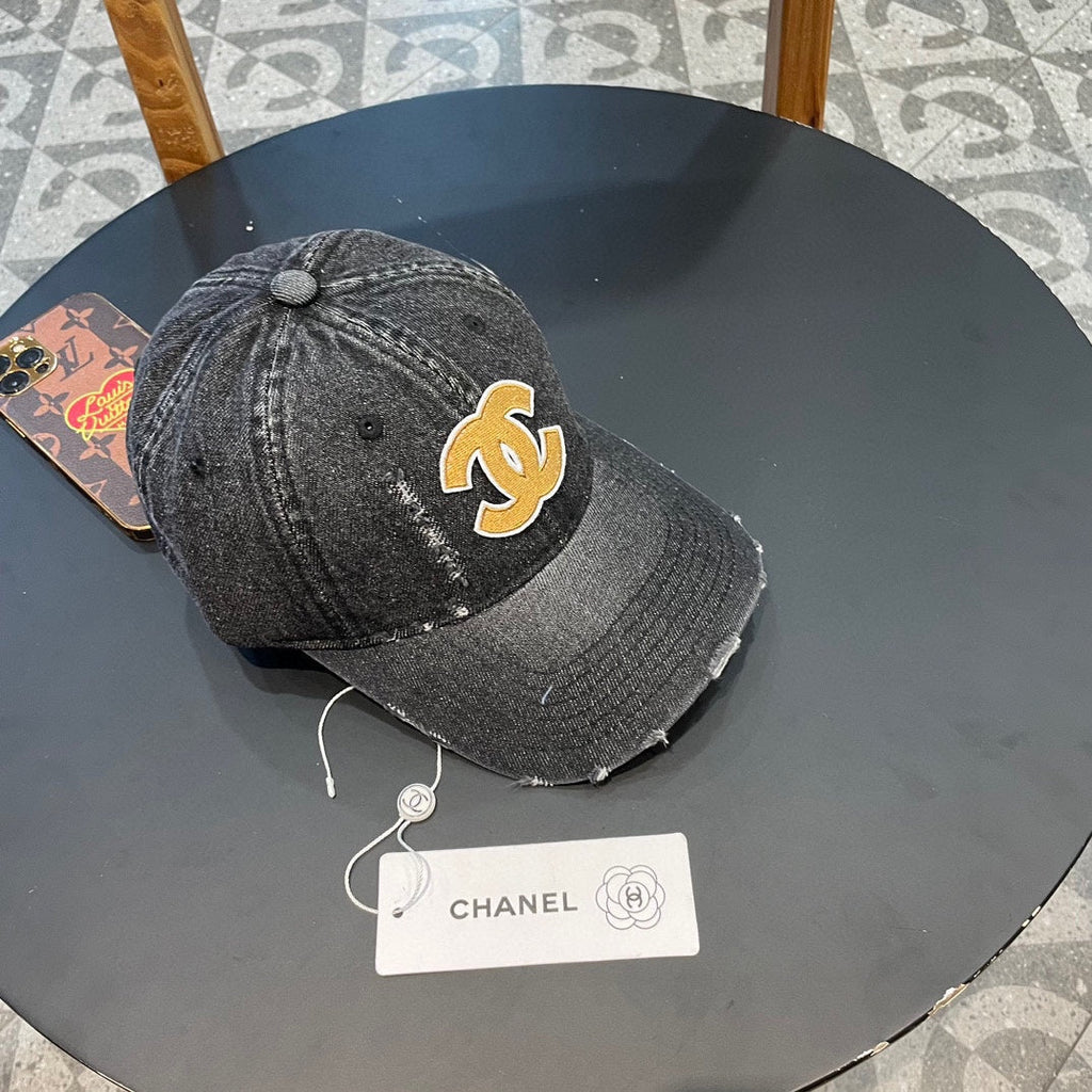 Chanel Baseball Cap Black in Denim 205644