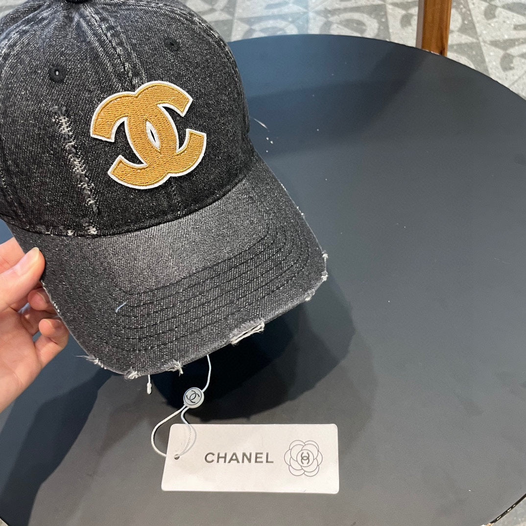 Chanel Baseball Cap Black in Denim 205644