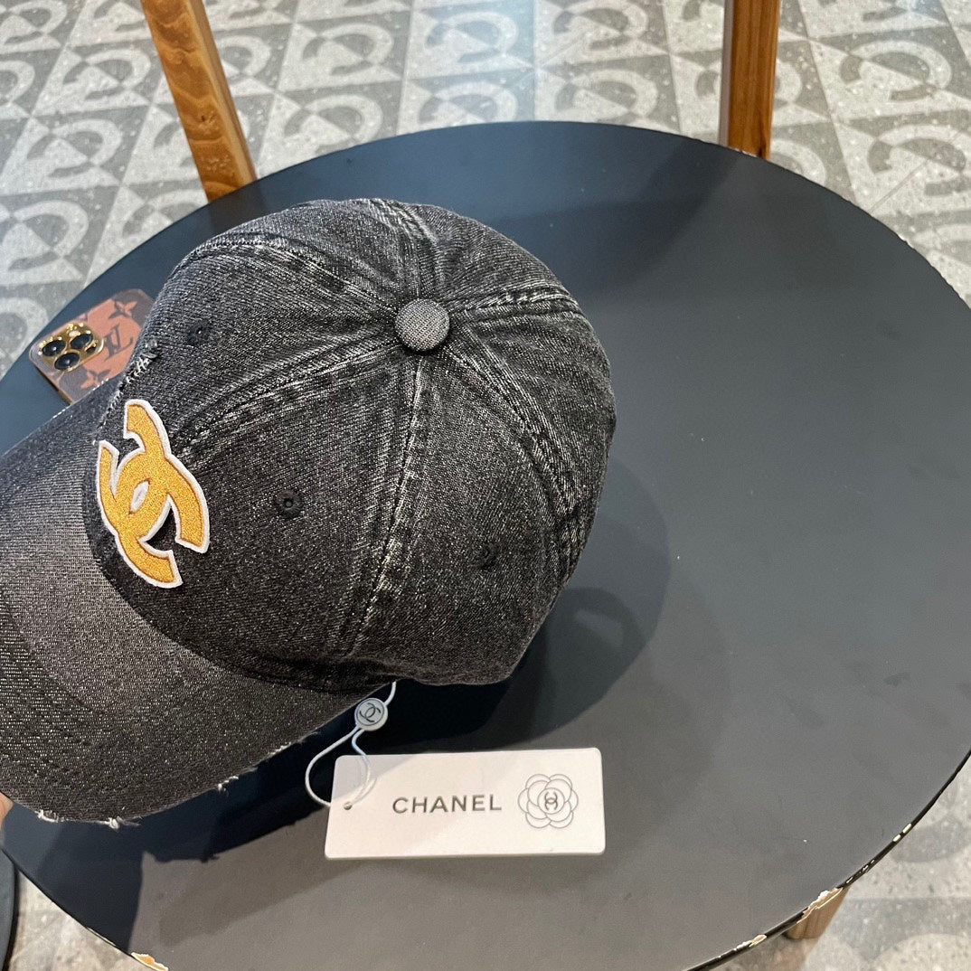 Chanel Baseball Cap Black in Denim 205644