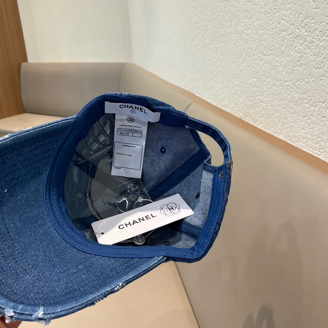 Chanel Baseball Cap Blue in Denim 205643