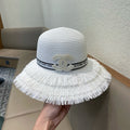 Chanel Bucket Hat White in Straw 205628