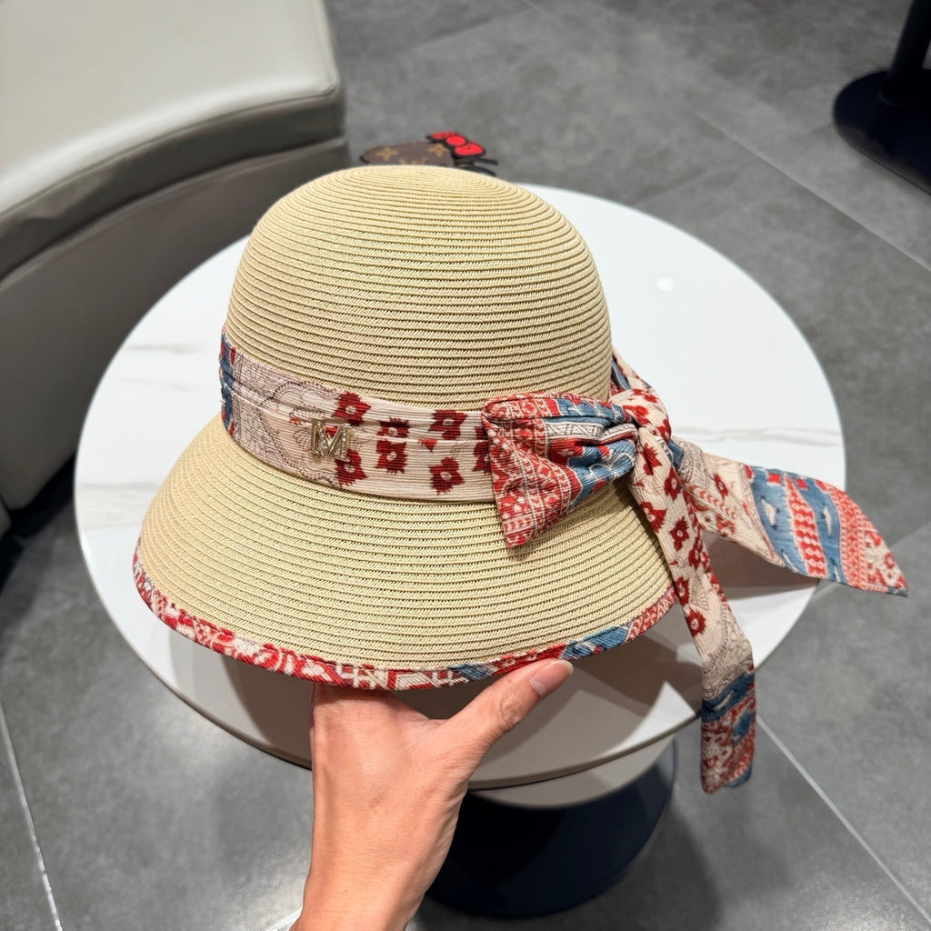 Chanel Hat with Ribbon bow Beige in Straw 205600