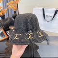 Chanel Summer Folding Hat Black in Straw 205441