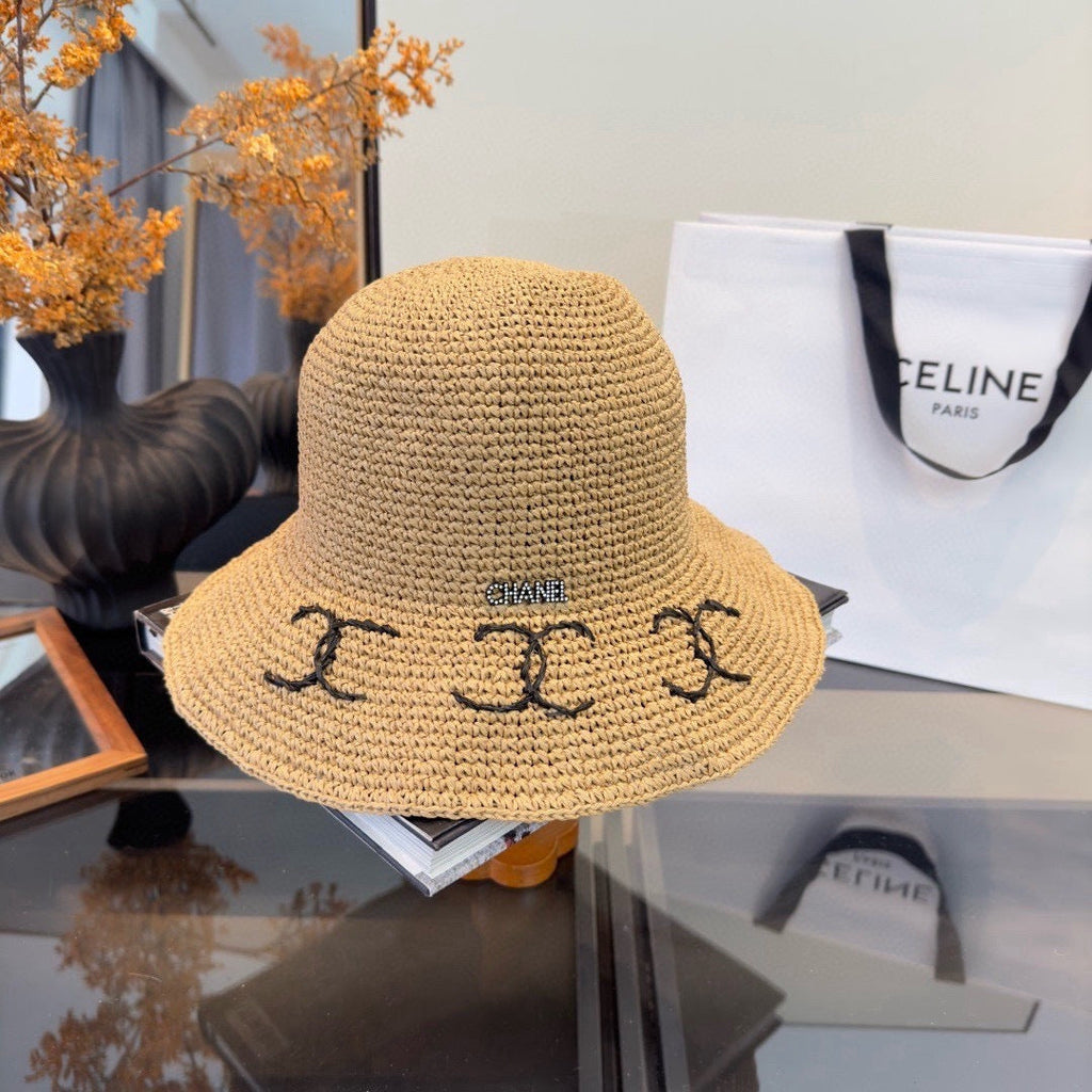 Chanel Summer Folding Hat Camel in Straw 205440