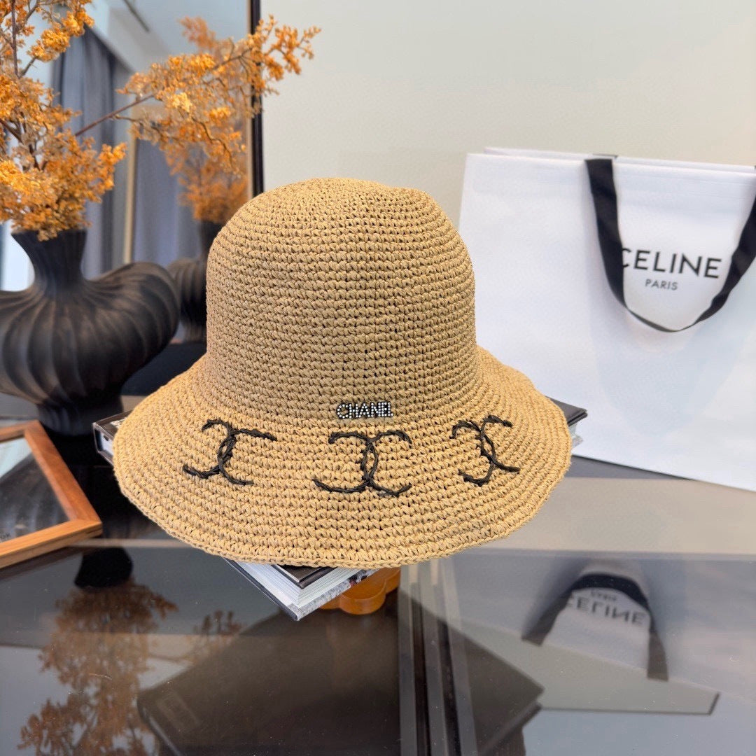 Chanel Summer Folding Hat Camel in Straw 205440