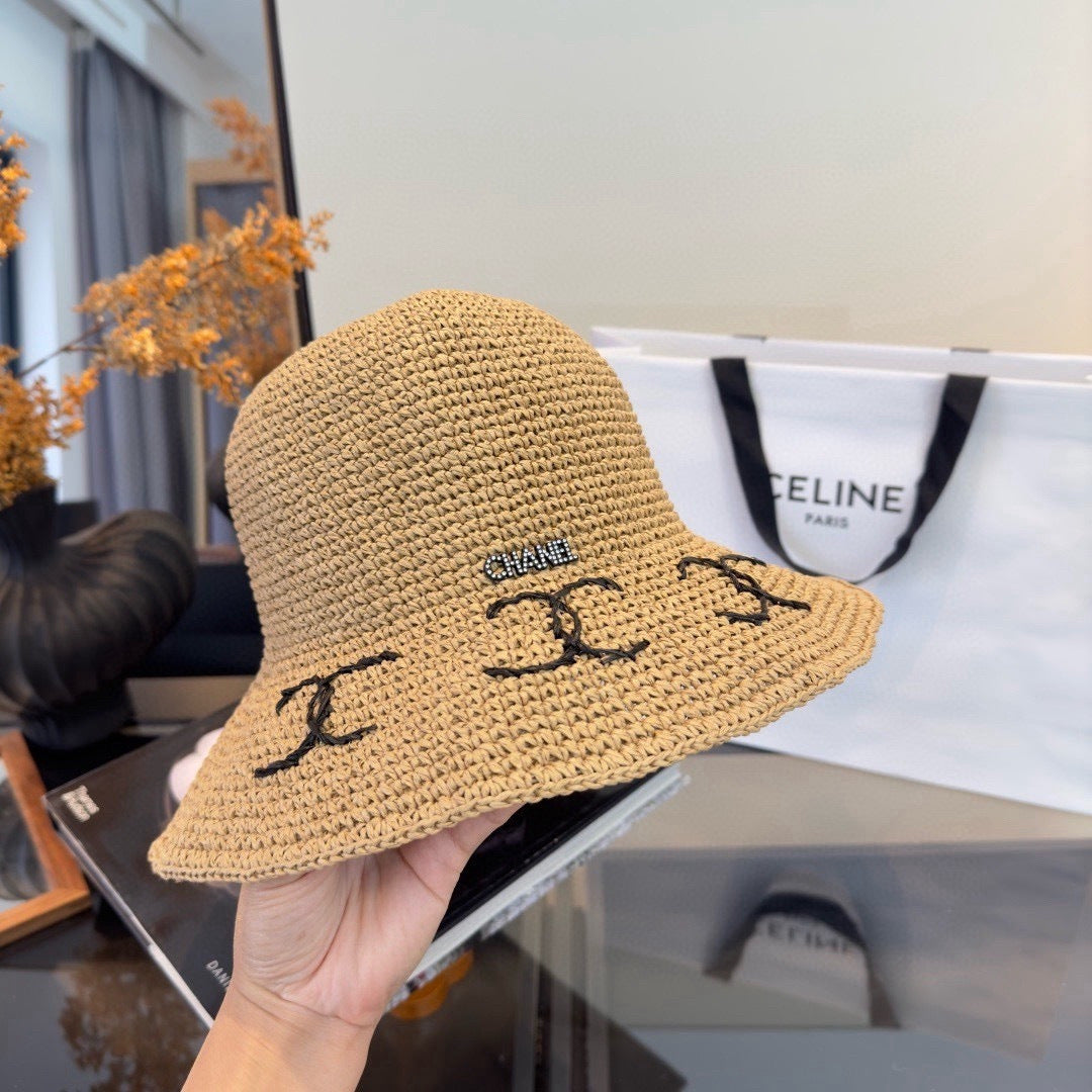Chanel Summer Folding Hat Camel in Straw 205440
