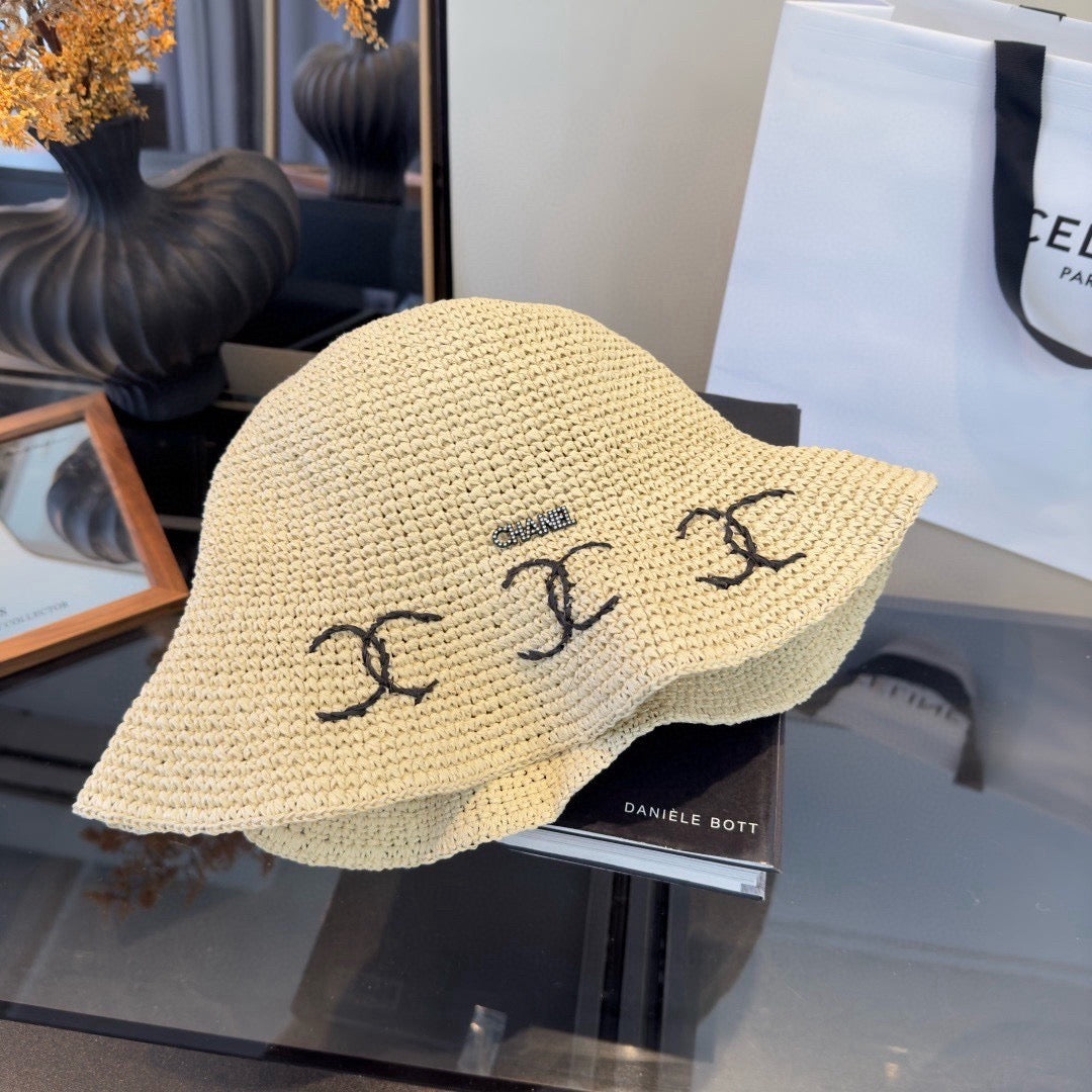 Chanel Summer Folding Hat Cream in Straw 205439