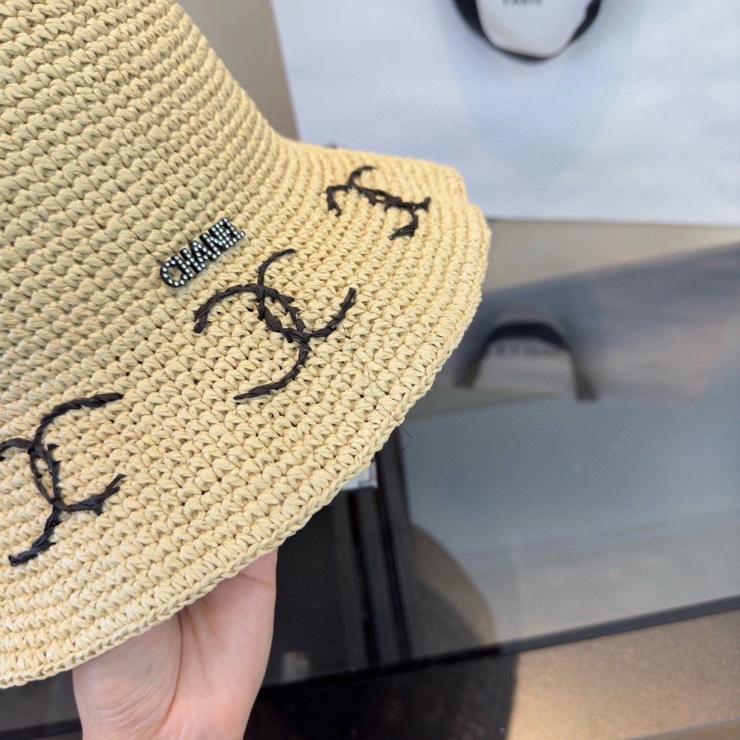 Chanel Summer Folding Hat Cream in Straw 205439