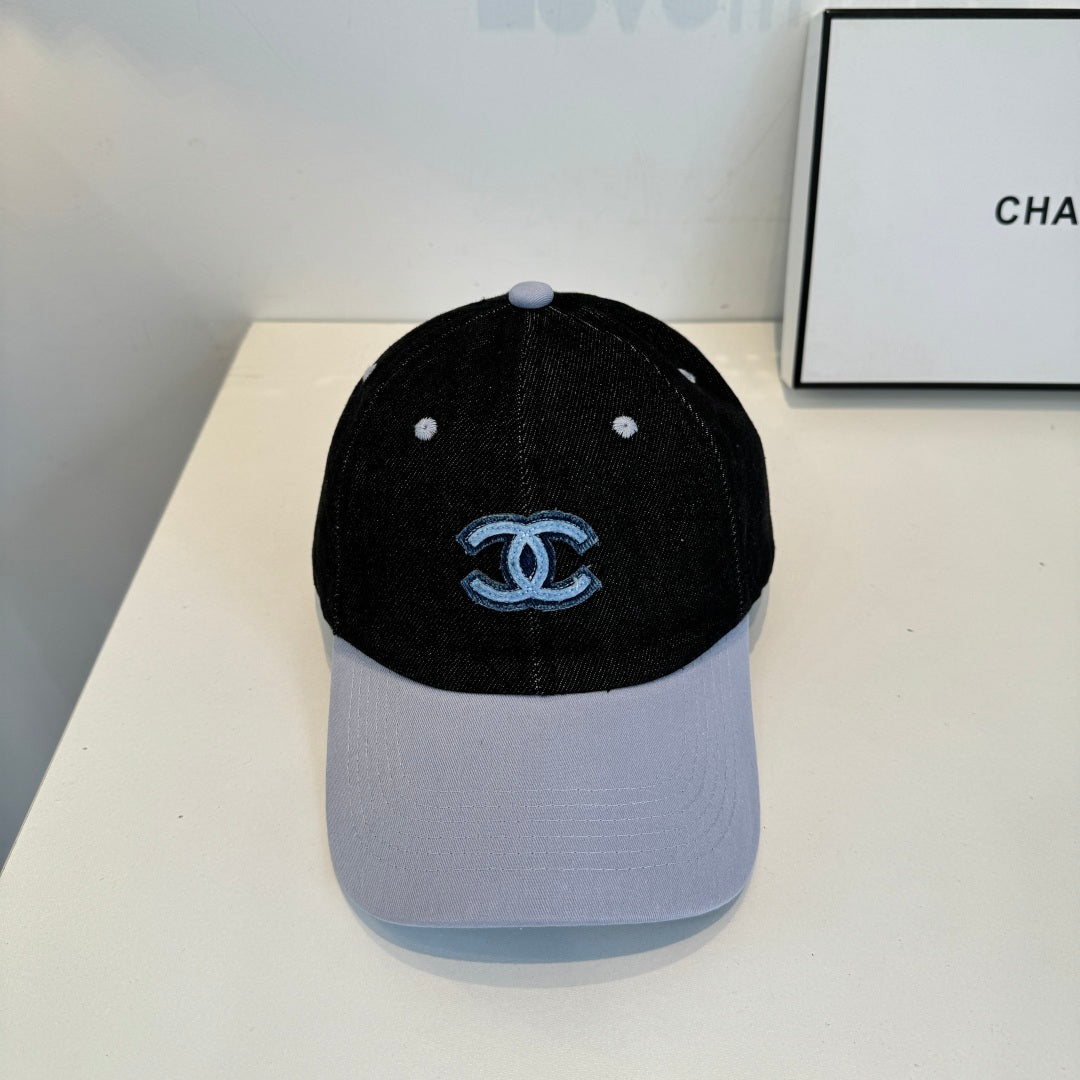 Chanel Baseball Cap Black Gray in Cotton 205357