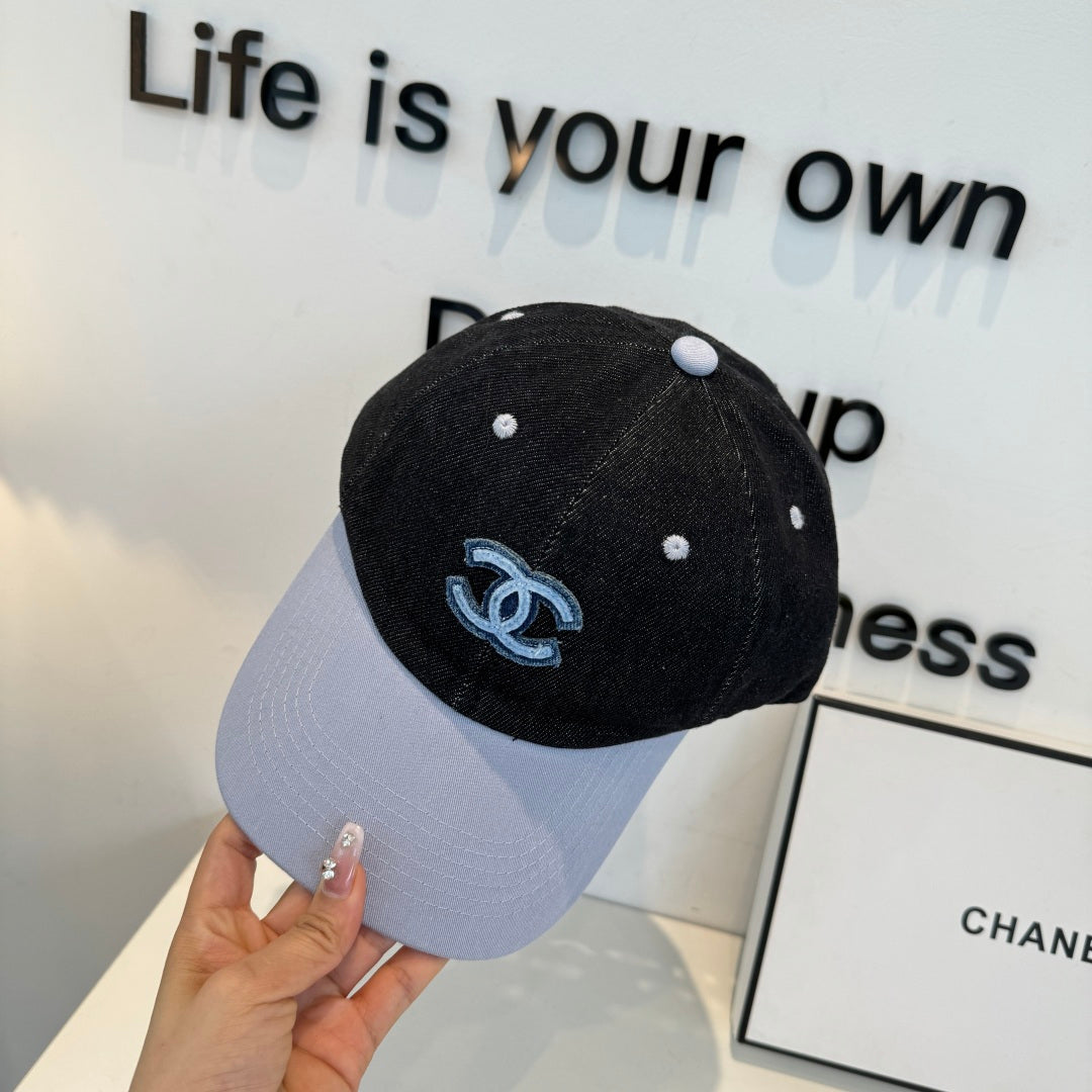 Chanel Baseball Cap Black Gray in Cotton 205357
