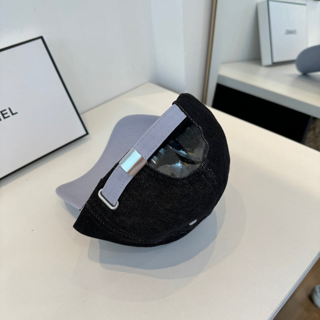 Chanel Baseball Cap Black Gray in Cotton 205357