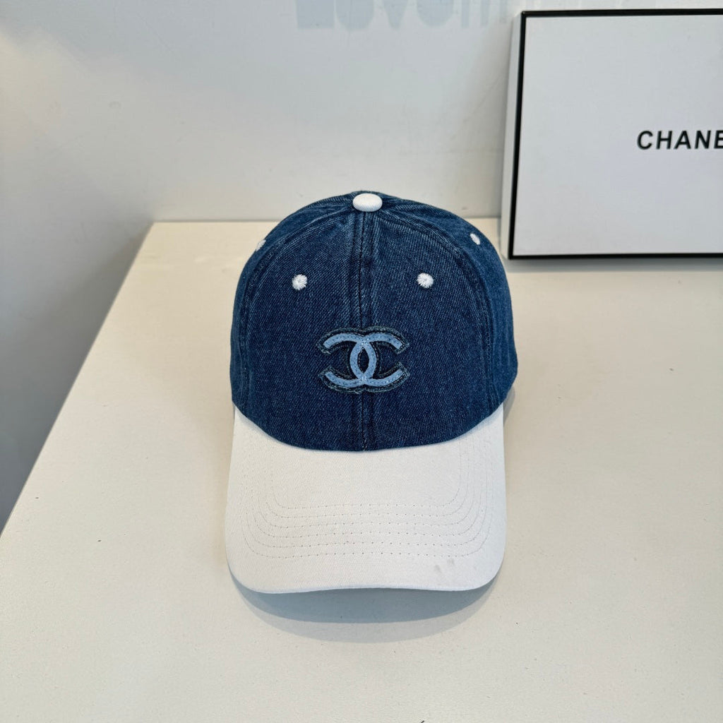 Chanel Baseball Cap Blue White in Cotton 205356