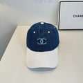 Chanel Baseball Cap Blue White in Cotton 205356