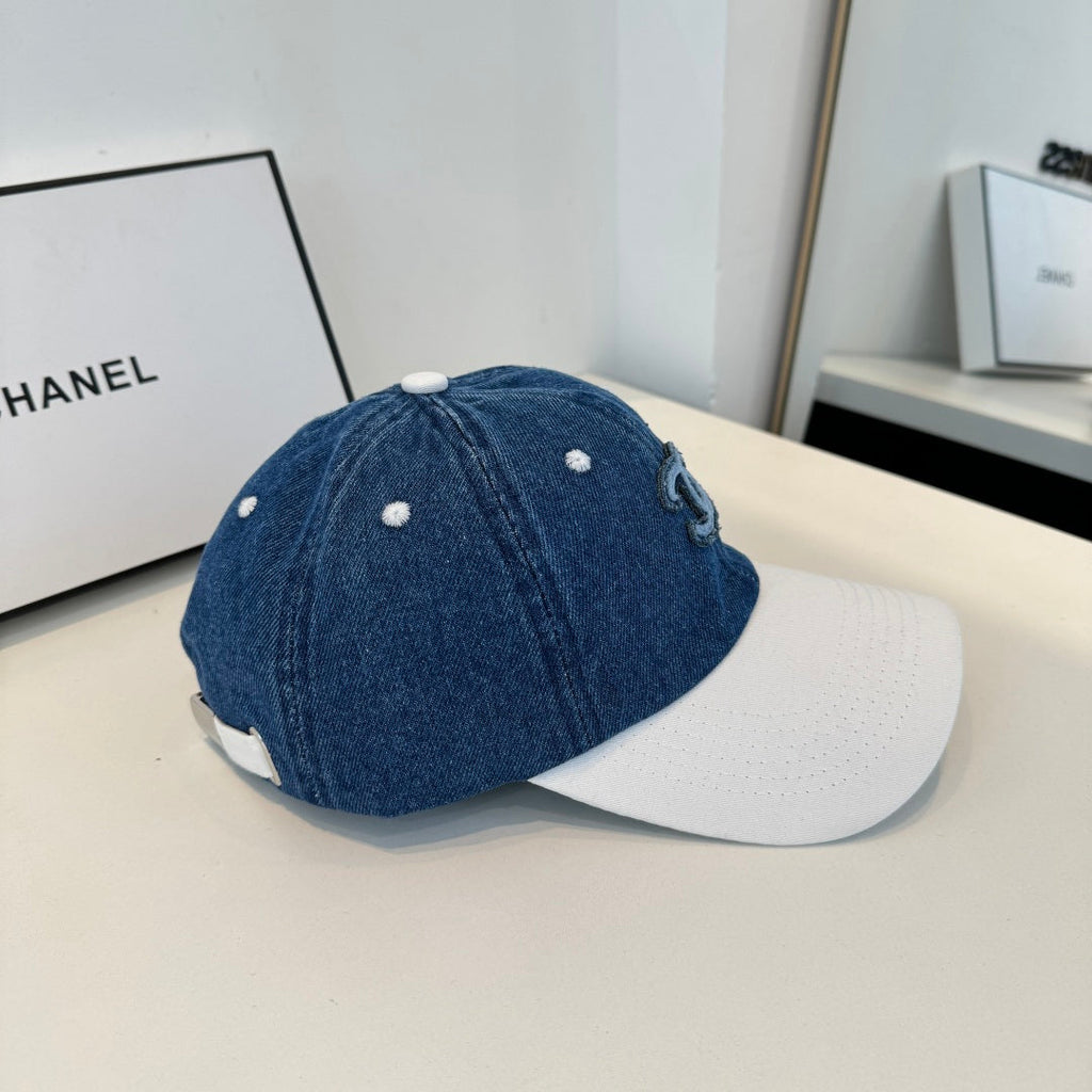 Chanel Baseball Cap Blue White in Cotton 205356